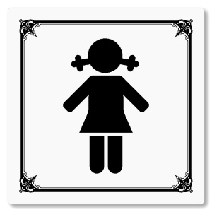 WC dívky, 118x118mm, bílá, Nebraska